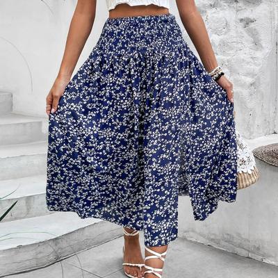Gonne estive primaverili casual con stampa a fiori da donna