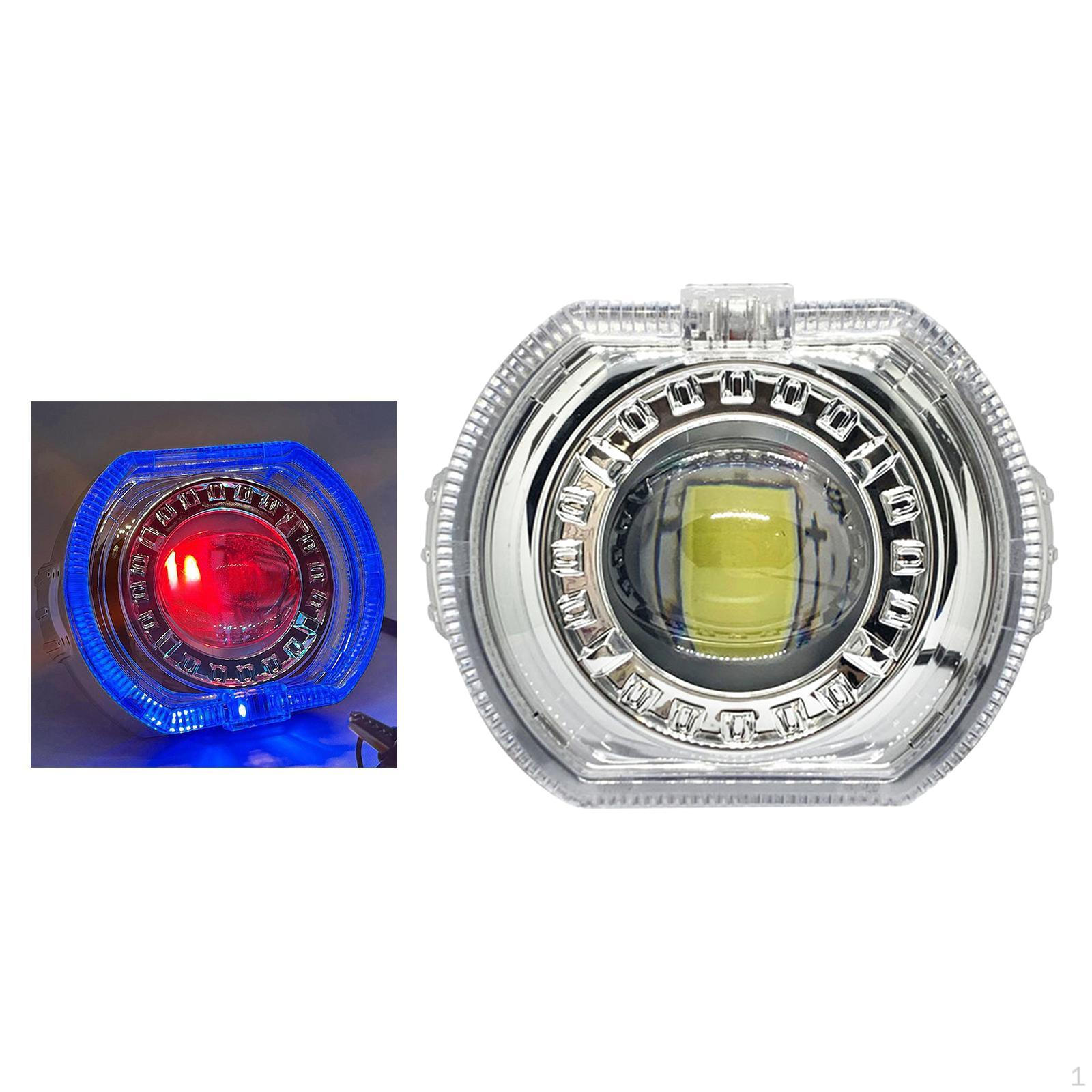 

Фара для мотоцикла 12 В/36 В практичная замена двухцветной светодиодной линзы спереди для автомобиля грузовика Blue Circle Red Eye