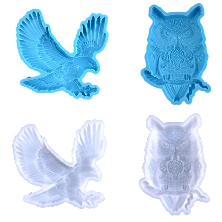2Pcs Wall Hanging Silicone Moulds Flying Eagle Owls Decor Mold DIY Pendant