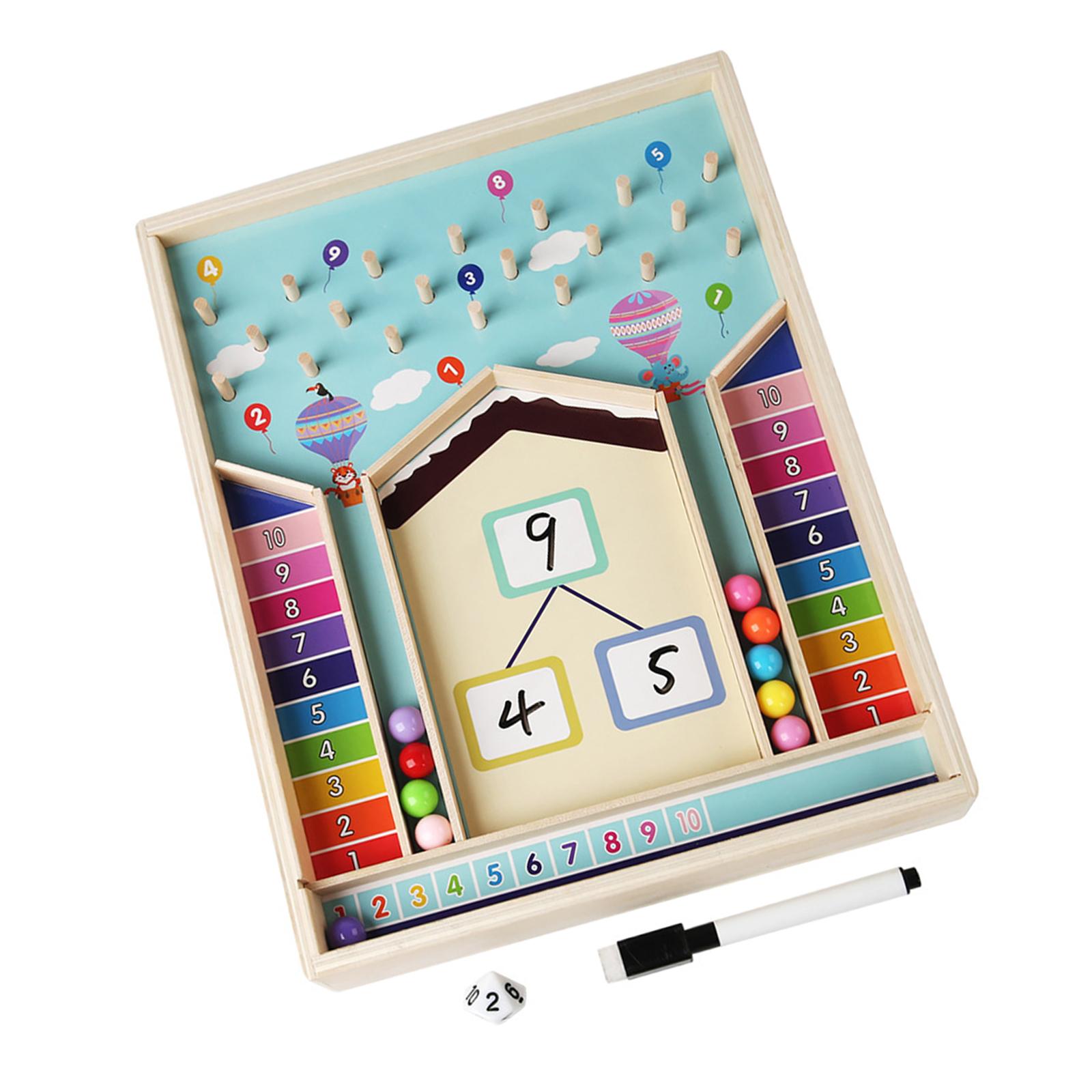 

Деревянная математическая игрушка Монтессори для детей. Обучение сложению и вычитанию с помощью интерактивных шариков. Развивающая игра с числами для детей от 3 до 6 лет.