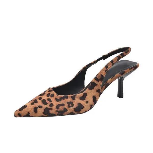 

Женские босоножки с леопардовым принтом, туфли на высоком каблуке, на все случаи жизни, лето 2025, для девочек, весна, шпилька, низкий, комфорт, мода, на высоком каблуке, бежевый 37