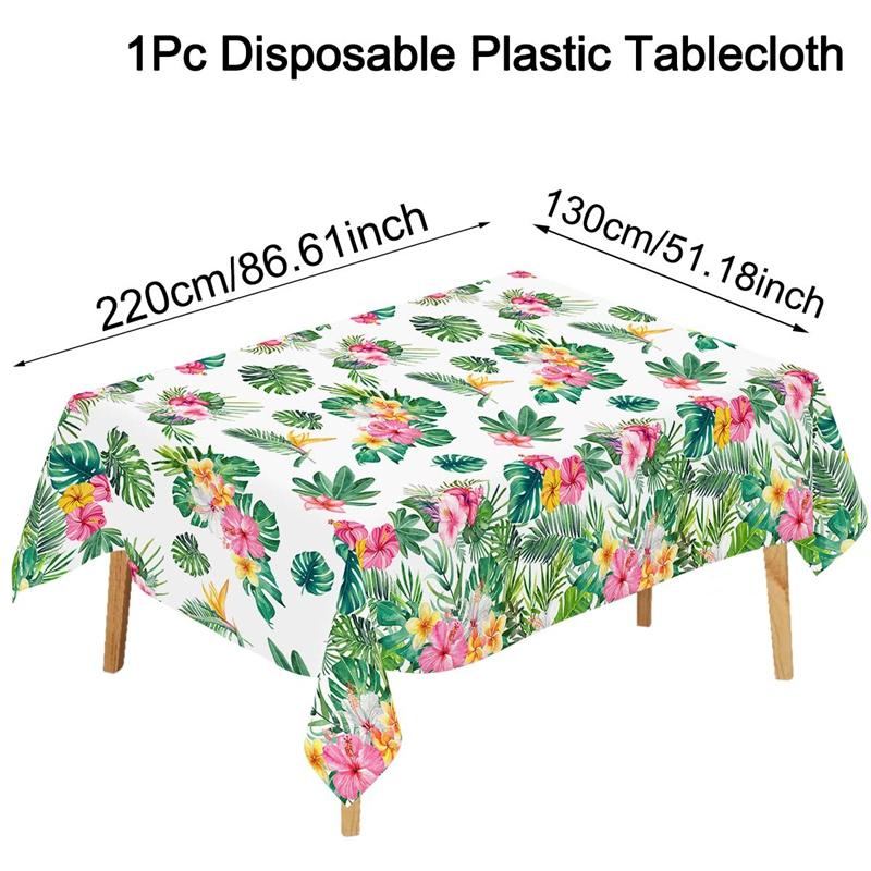 Hawaiian Party Decoration Palm Leaves Disposable Tablecloth Table Cover Tropical Summer Beach Supplies Luau Birthday Party decor