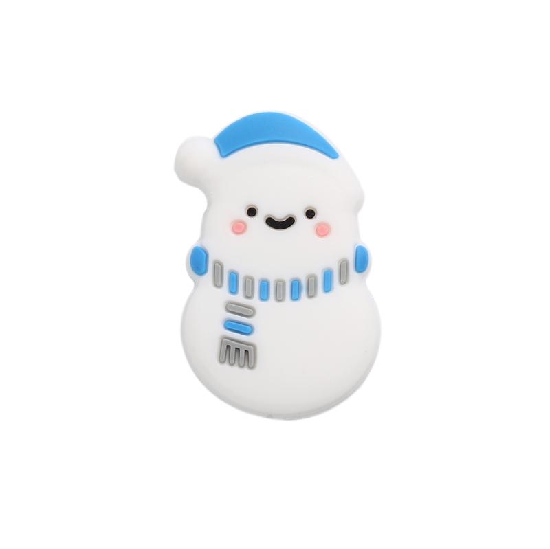 10pcs New Christmas Santa Snowman Silicone Beads For Jewelry Making DIY Pacifier chain Clips Teether Beads Christmas Gifts