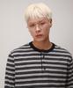 Dibellobeu Striped Henley Neck Long Sleeve_Navy