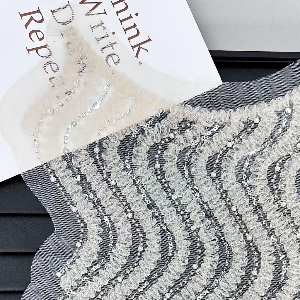 Lace Lace Wavy Placket Front Collar Decorative Neckline Curved Neckline Cloth Sticker Dress Dress Clothing Accessories