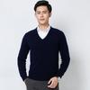 Men's Autumn Winter Knit Sweater V Neck Pullover Undershirt Casual Business Loose Fashion Solid Long Sleeve