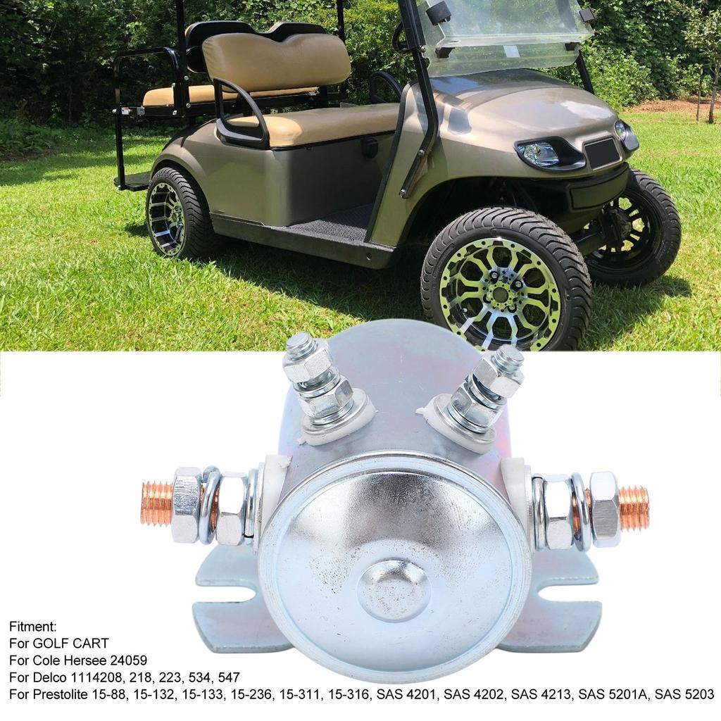 12V Continuous Duty Solenoid 4 Terminals 100AMP High Performance 1114208 SAS5203 for Golf Cart