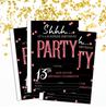 Darling Souvenir Black Birthday Invitation Card Printable Elegant Fill or Write In Blank Party Invites 28 Pcs 5 X 7