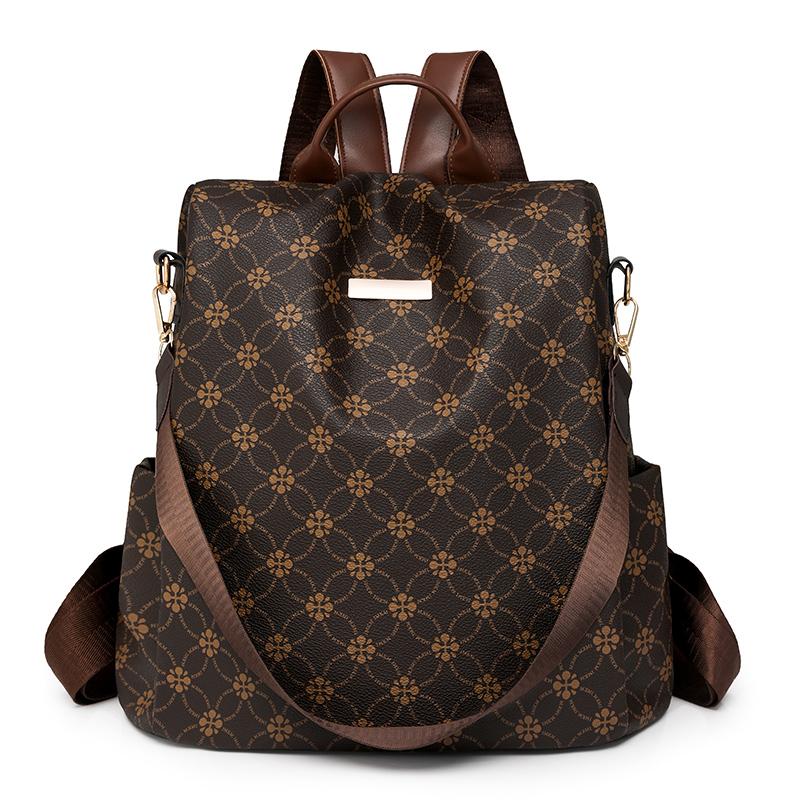 

Рюкзак с принтом, школьный рюкзак для женщин, большая вместимость, дорожная сумка кофейный