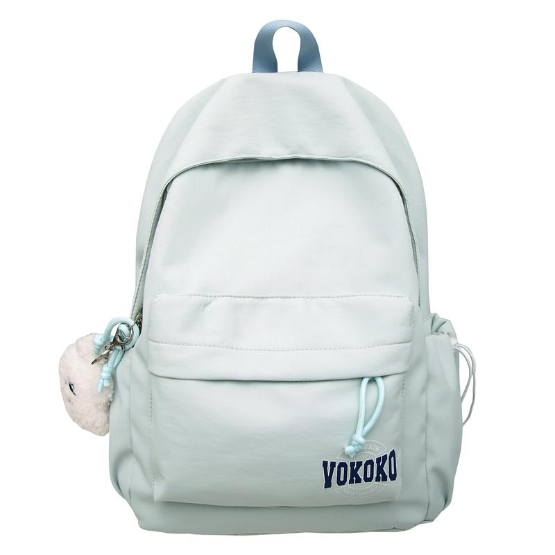 Student School Bag Women's Lightweight Travel Small Backpack Solid Color Backpack