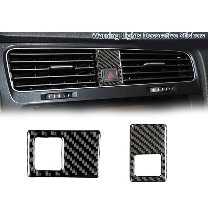 Stylish Easy To Apply Carbon Fiber Warning Light Decoration Stickers Suitable for Golf 7 Interior Enhancement Protection