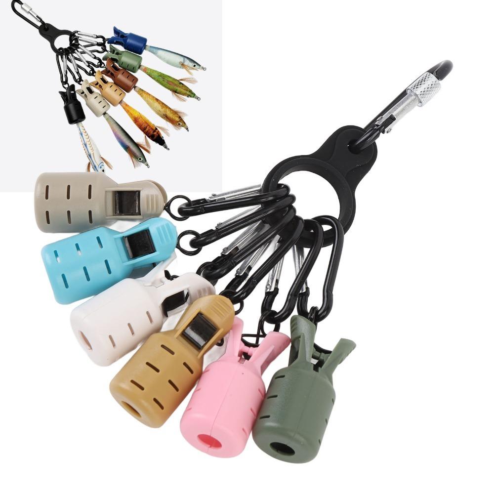 6PCS with Carabiner Fishing Hook Cover Case 4.5*2cm Squid Jig Bait Protector  River Fishing