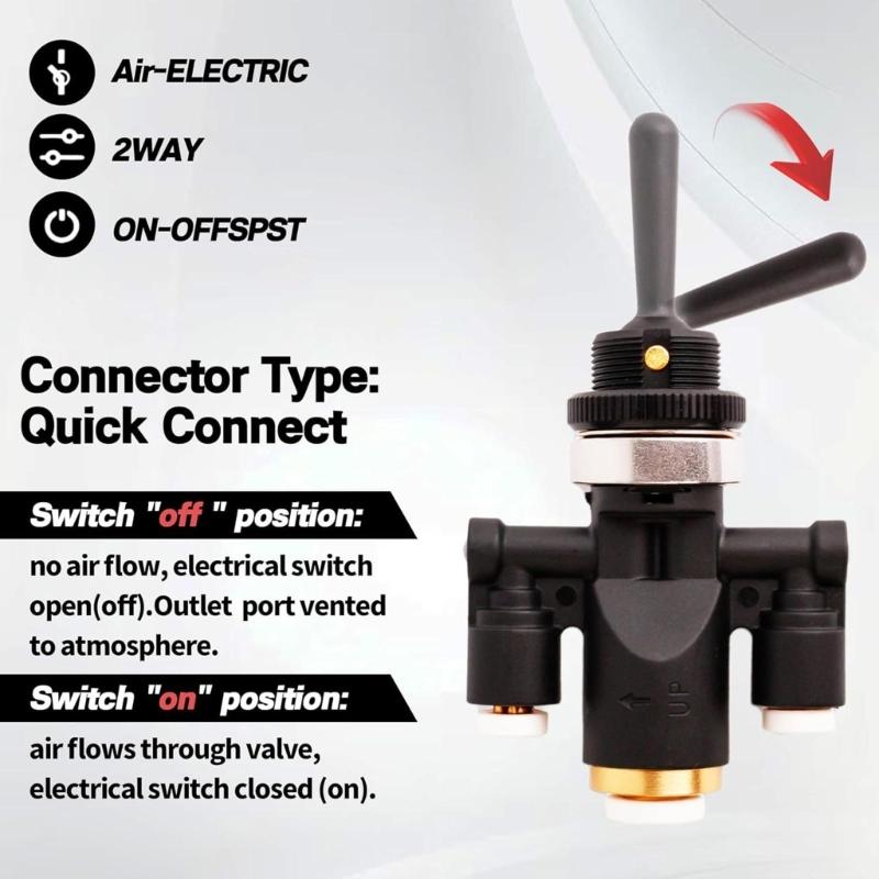 Automotive Electric Switches Air Window Toggle Valves Switches 1/4Inch 818-0007-000 for Peterbilt 379 Truck