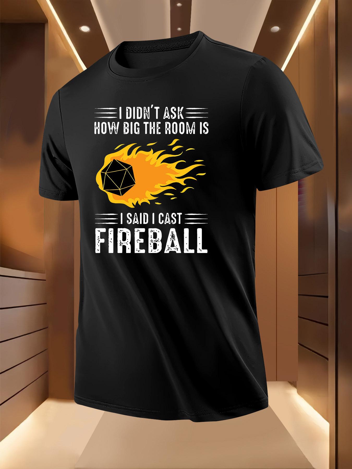 Summer Tshirt with Bold Fireball Dice Print - Breathable XXL