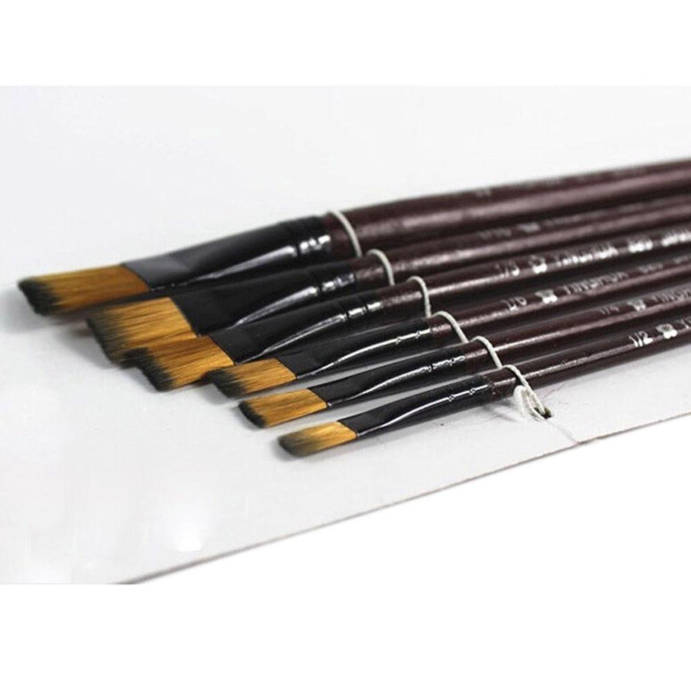 6pcs Multi Specification Nylon Brush Set, Oil Painting Watercolor Art Student Specific Painting Brush