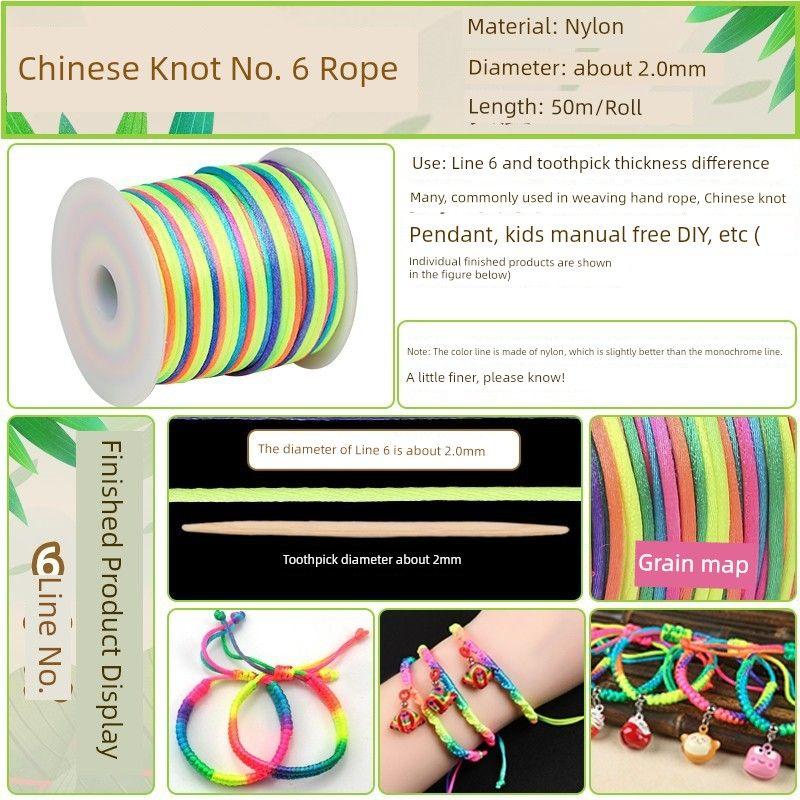 Thread DIY Woven Red Carrying Strap Dragon Boat Festival Five-Color Rope Bracelet Braid Rope Necklace Diamond Beaded Thread Five-Color Thread