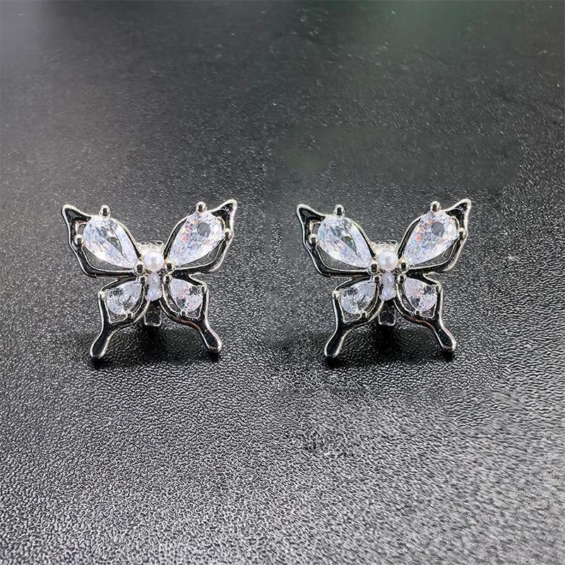 Earrings For Ear Clip Earphone Butterfly Beaded Shining Decorations Beautiful Earphone Accessories