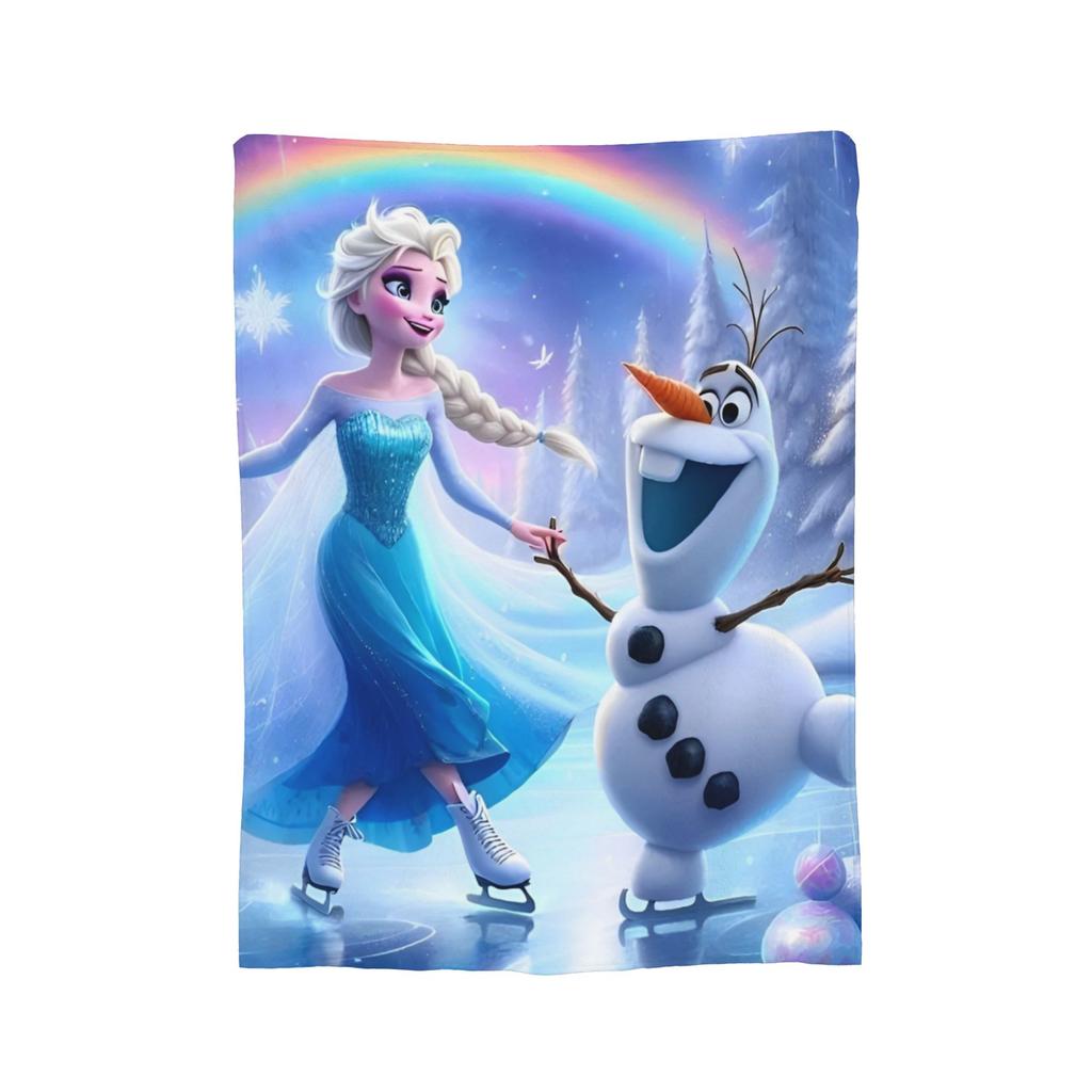 Frozen Elsa Anna Olaf Fantasy Comedy Knitted Blankets Fleece Super Warm Throw Blanket for Bedroom Sofa Bedspread