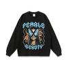 Unisex Distressed Graphic Tee Punk Rock Streetwear Cotton T-Shirt Loose Fit Round Neck Short Sleeve