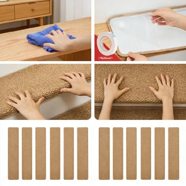 Pack of 4 Pineapple Texture Stair Mats for Slip Resistance and Low Maintenance in Modern Homes