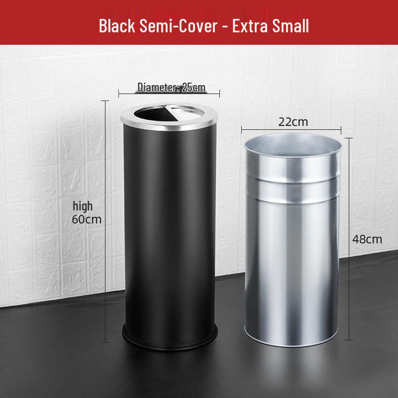 JPHZNB Hotel Lobby Round Flip-Top Trash Can