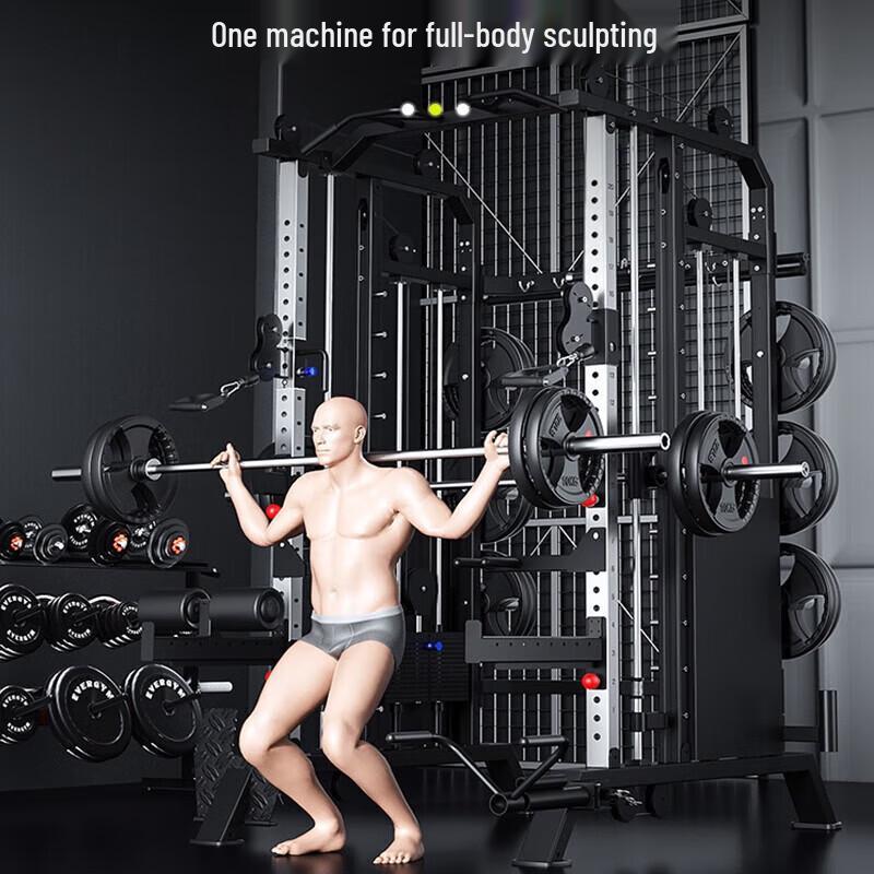 TEZEWA Smith Machine Power Rack All-in-One
