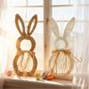 47*20cm Easter Bunny Wreath With Flowers, Bunny Shaped Pendant, Front Door Decoration