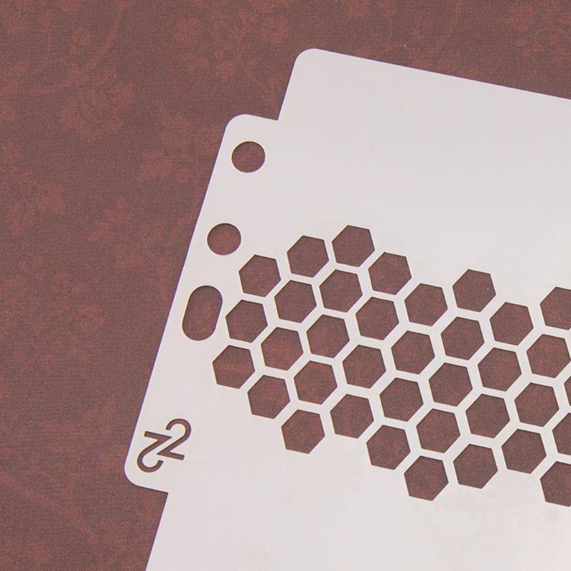 24TE Hexagon Painting Stencil Plastic Template DIY Embossing Stamping Album Cards