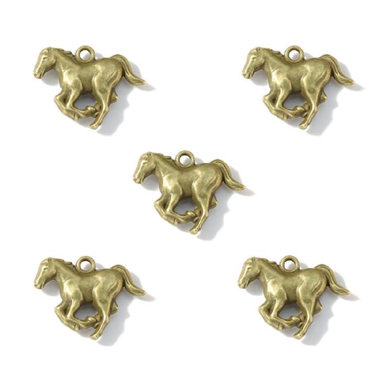 Pack of 50 Alloy Animal Horse Pendants 25x21mm Charms Designed for Jewelry Crafting DIY Projects Accessories