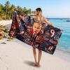 Erling Haaland Benutzerdefiniertes Strandtuch, Personalisierter Namens-Textdruck, Fußball-Logo Weiches Schnelltrocknendes Handtuch Urlaubsgeschenk