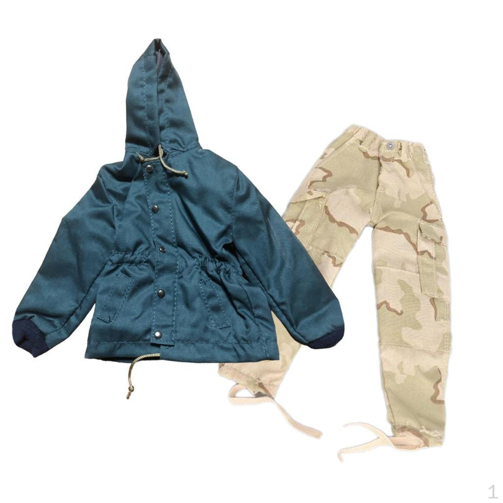 1/6 Figure Coat Pant Set Doll Clothes Miniature Uniform for 12 inch Body