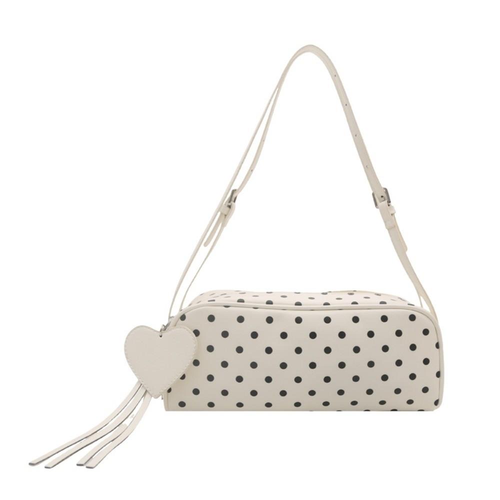 Fashion PU Leather Shoulder Bag Polka Dot Adjustable Strap Tote Bags Large Capacity Underarm Bag Women