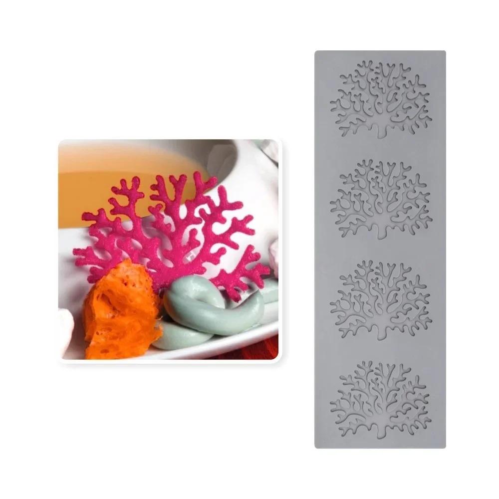 Multi-linked Coral Branch Leaf Sugar Cube Lace Mat Diy Chocolate Creative Decoration Baking Mold Cake Silicone Mold