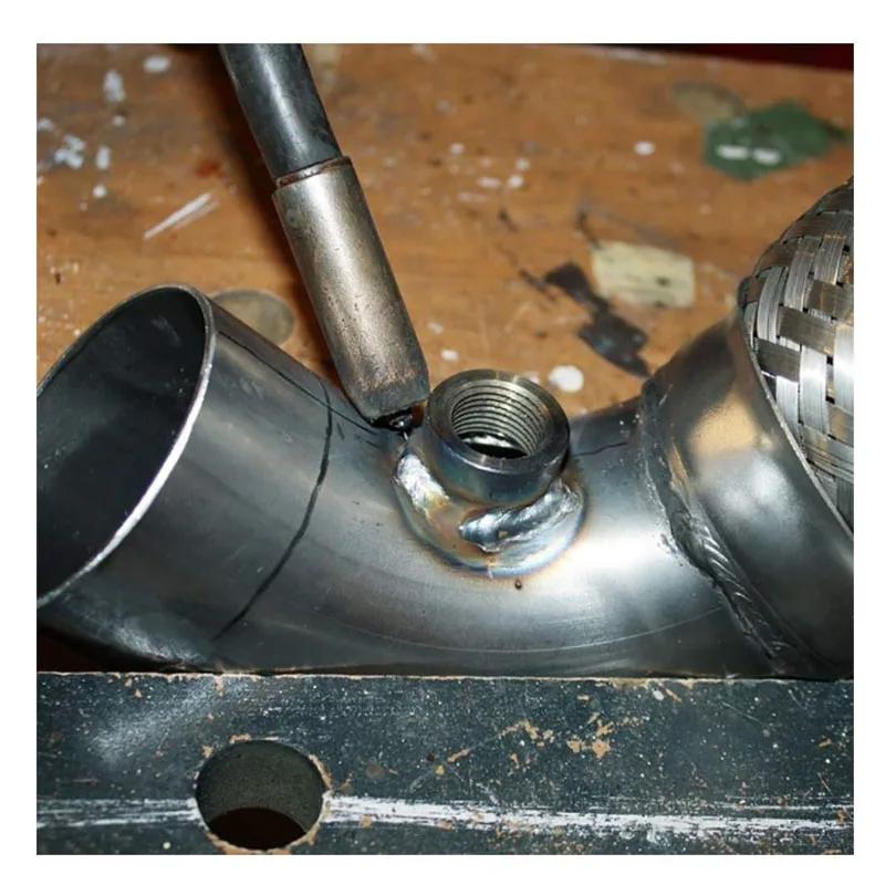 O2 Sensor Bung Stainless Steel Oxygen Mounting Bungs and Plugs Adapter M18 x 1.5 Thread Notched Style Exhaust Weld in Bung 2028