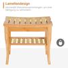 45cm 2-Tier Slatted Shower Bench Storage Seat W/ 4 Legs Comfortable Safe Bathroom Stool Spa Bath Organiser