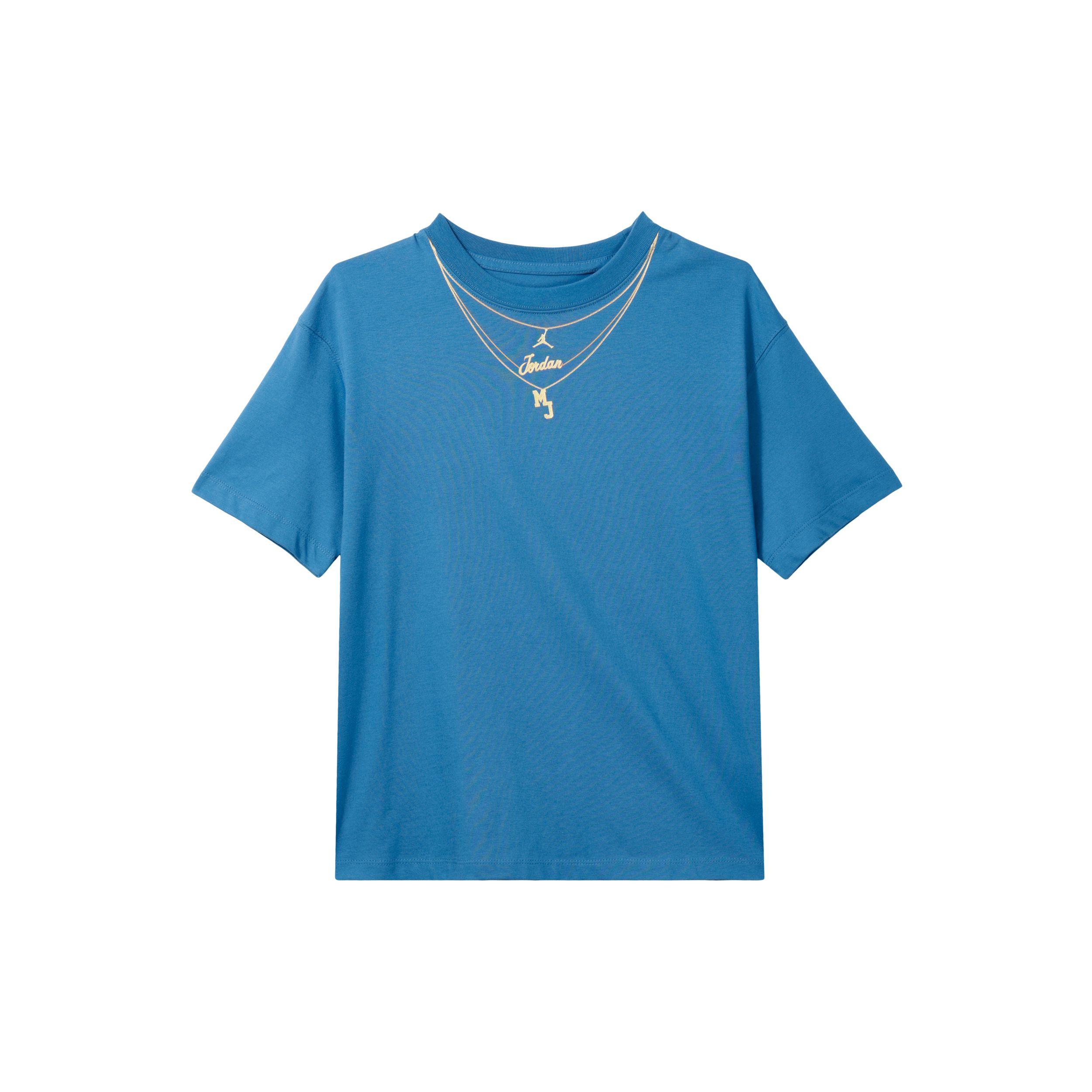 

Jordan Heritage Повседневная дышащая футболка с короткими рукавами с круглым вырезом и принтом женские топы синие DO5021-407 M