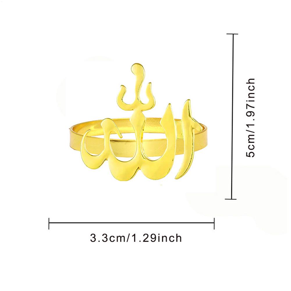 Eid Rings For Napkins Table Favors Napkin Buckles 6X Metal Holiday Napkin Rings Napkin Holders Serviette Buckle Allah Rings Eid