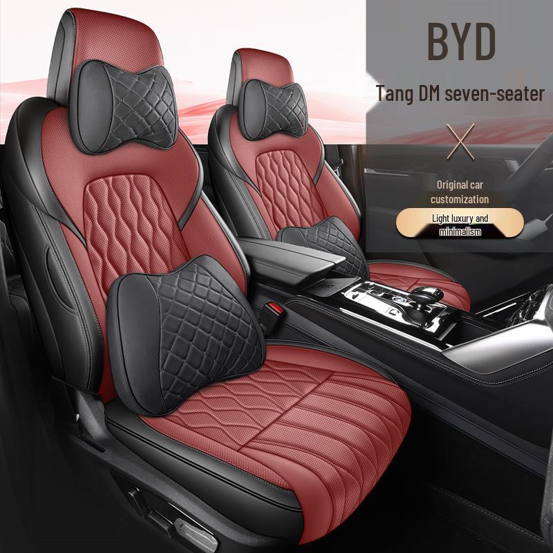 BYD Tang DM Full Leather Car Seat Cushion - Universal, All-Season, Seven-Seat Compatibility