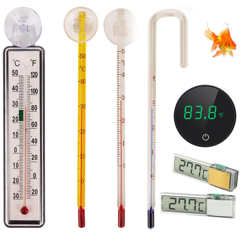 Aquarium Digital Thermometer with Suction Cup Fish Hang On Thermometer for Tank Thermometers Electronic LCD Thermometer