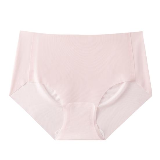 Women's Ultra Thin Ice Silk Underwear Seamless Mid Waist Briefs Quick Drying Breathable Invisible Panties