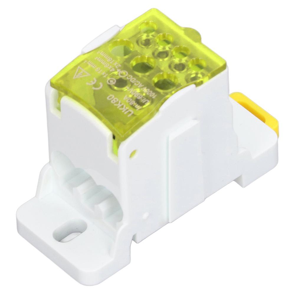Colorful 690V DIN Rail Distribution Box 80A Blue Green Yellow Terminal Junction Box Breaker Box Power Distribution