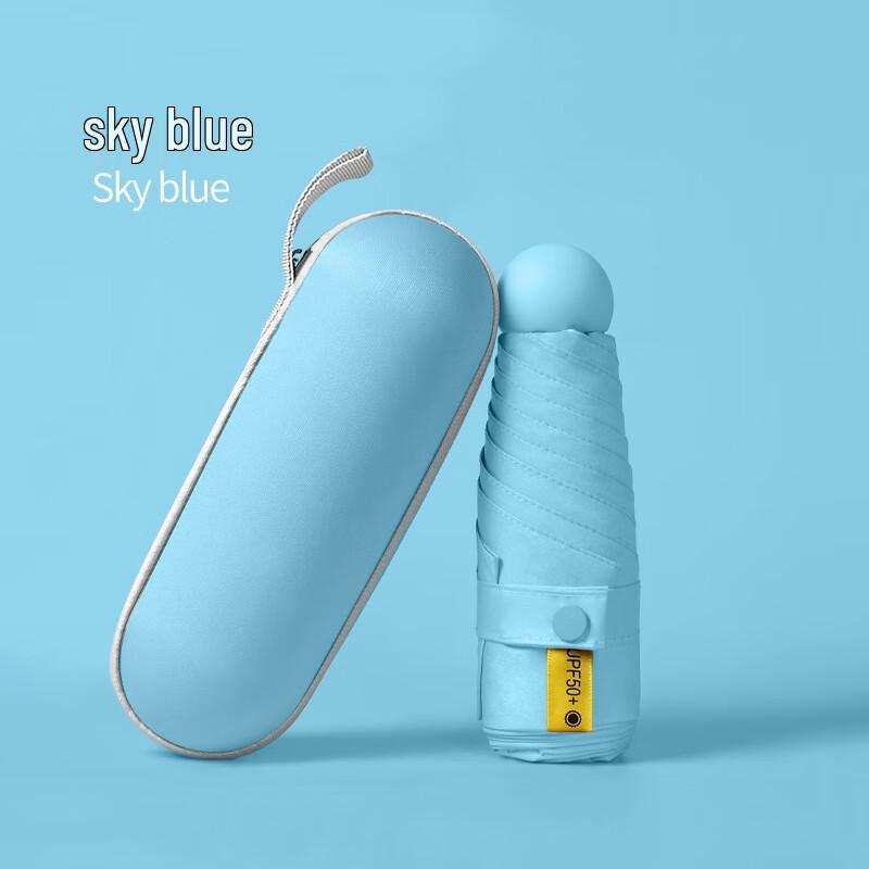Portable Black-Coated UV Protection Capsule Umbrella