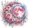 QT2135#15cm Flowers and Moon Car Sticker, Suitable for Laptop, Car, Truck, Van, SUV, Motorcycle, Bumper, Window