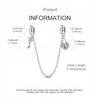 Pink Key Padlock Bracelet Safety Chain S925 Silver