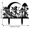 Iron Art Angel and Mushroom Garden Lawn Ornaments - Hollow Silhouette Yard Decorations