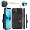 For iPhone 14 Plus Case JEEHOOD J01 Retro Leather Phone Back Cover with Detachable Magnetic Card Holder