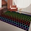 Hexagon Gaming Rug Neon Cool Carpet Mat Ergonomic Design for Gaming Room Setup Home Soft Badmat Large Carpet Indoor Mat  Doormat