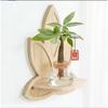 Wall Shelf Flower Pot Rack Cute Rustic Versatile Home Decoration Wood Floating for Living Room