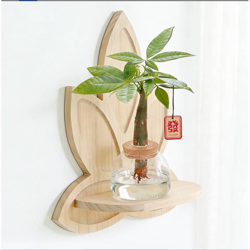 Wall Shelf Flower Pot Rack Cute Rustic Versatile Home Decoration Wood Floating for Living Room