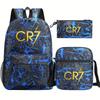 CR7 Star Peripheral Youth Backpack Pencil Case Children's Student School Bag Set